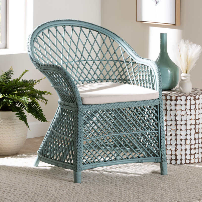 Fauteuil Danyiah Bali & Pari Casilda, Mélange de polyester bleu sarcelle