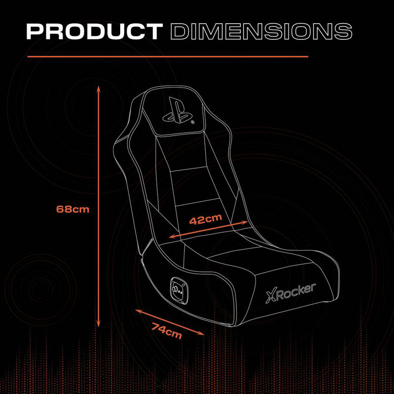 X Rocker Floor Game Chair with Built-in Speakers, Black/Blue