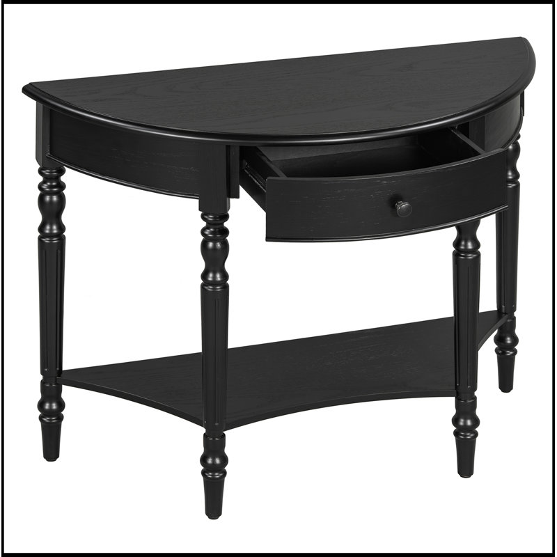 Demi-lune Tenisha avec tiroir et tablette, Black