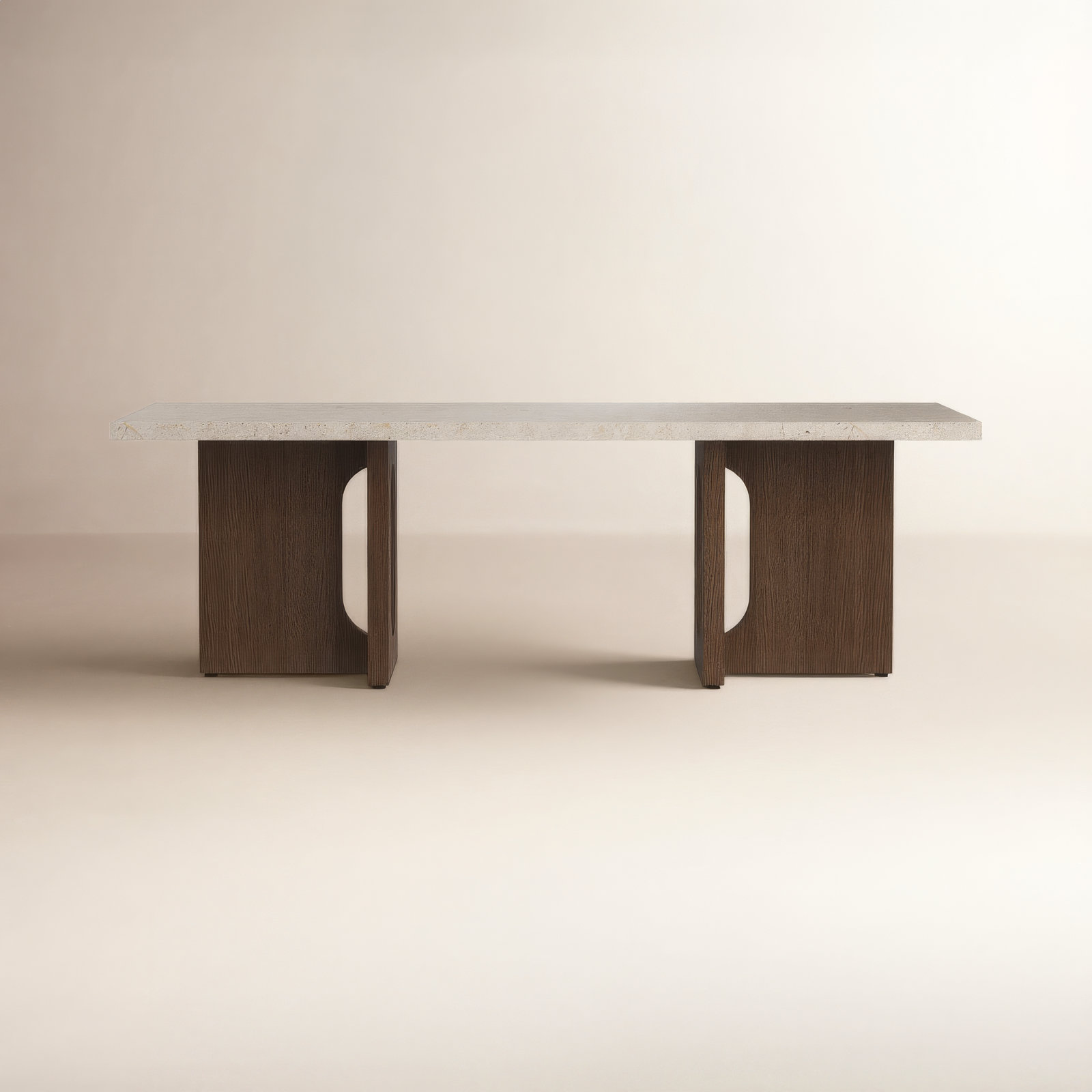 Androgyne Stone Coffee Table, Dark Stained Oak, Dark Stained Oak