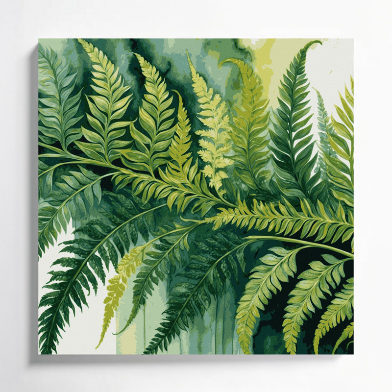 Art mural sur toile Botanical Royal Fern, H 12 po x l 12 po