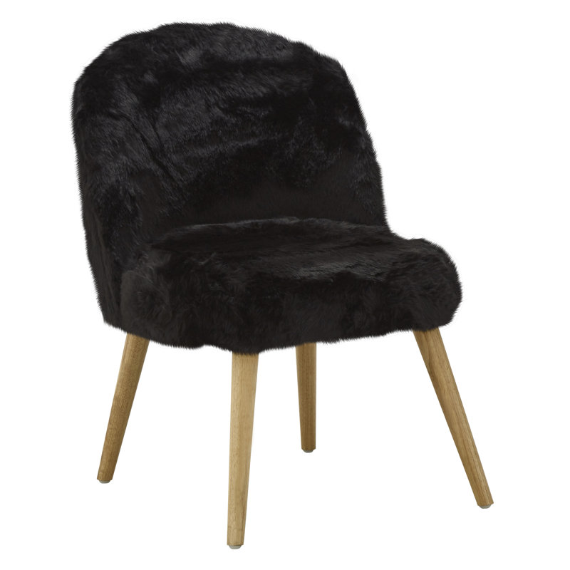 Alana Upholstered Slipper Chair, Black