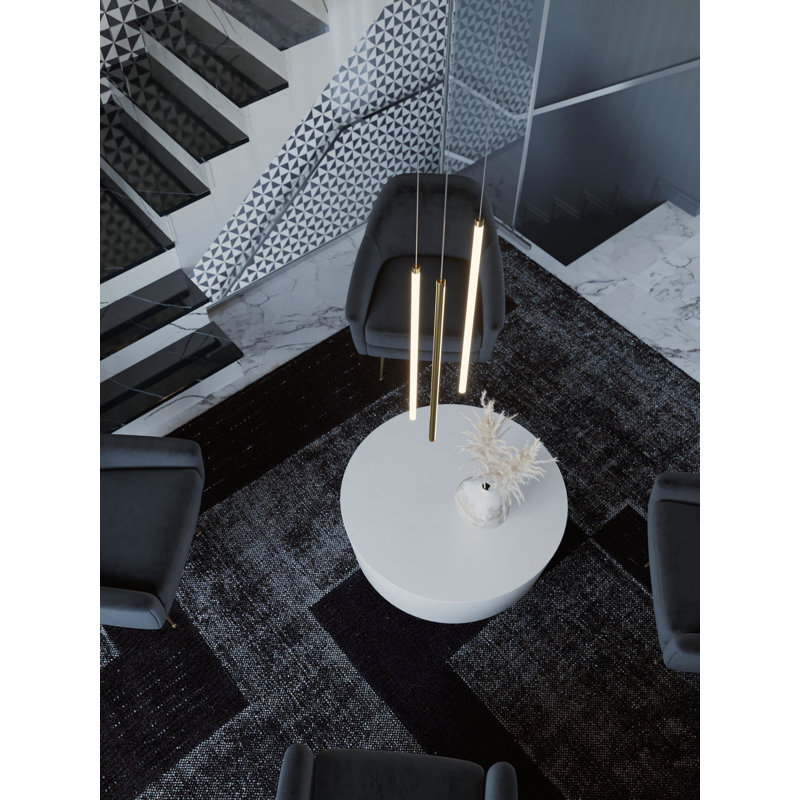 Jaafer 3 - Light LED Cluster Pendant, Satin Brass
