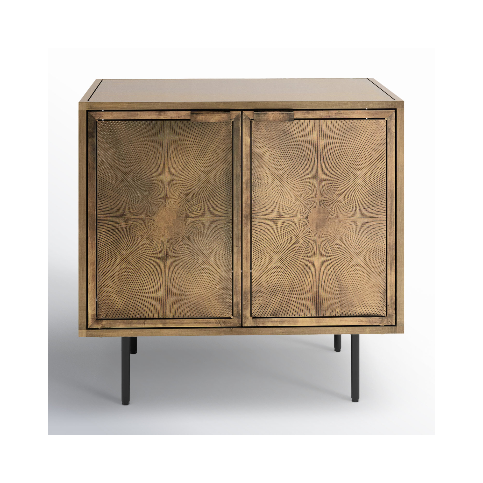 Melissa Metal 25" Nightstand, Aged Brass