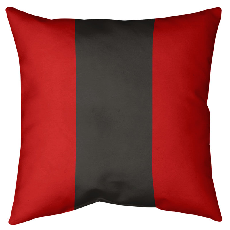 Coussin décoratif d'intérieur/d'extérieur, 16 po x 1 po, Rouge / Étain