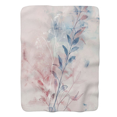 Couverture intemporelle en sherpa de qualité supérieure Timt Wabi Sabi Blossoms