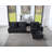 Memphis 122.5"W Black Velvet Reversible Sectional Sofa Ottoman With Storage Compartment, Drawer, USB Ports, Charging Outlets