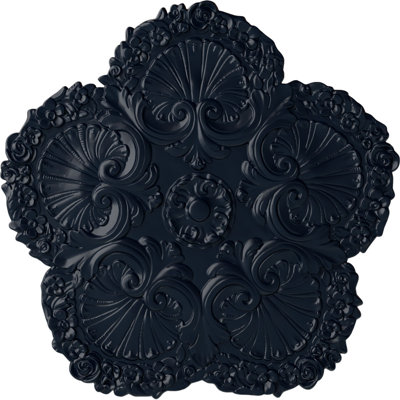 Médaillon de plafond Endurathane en coquille, DE 25 5/8 po x P 1 po, finition de rêve minuit peinte à la main