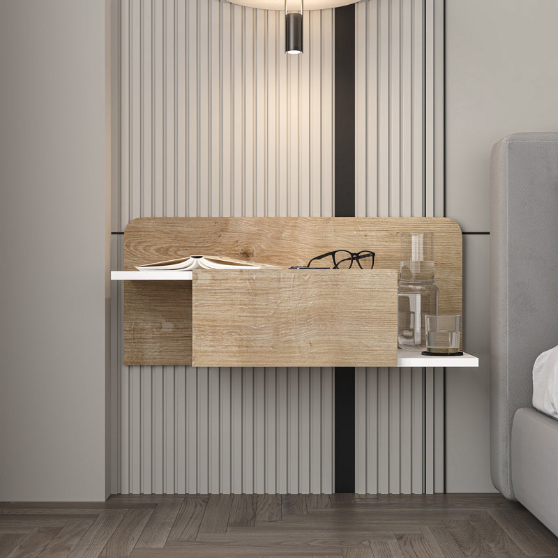 Tasanee Floating Wall Mounted Nightstand With Open Shelf