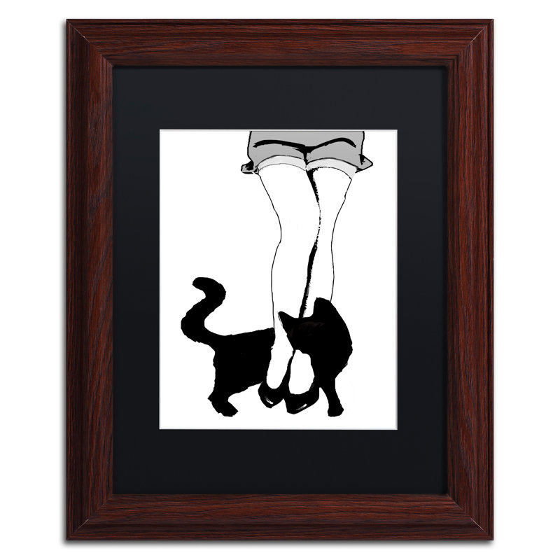 Jadaya «Black Cat», impression encadrée, Noir, H 20 po x l 16 po x P 0,5 po, Cadre brun