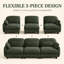 Canapé modulaire en chenille 3 places avec sièges profonds, coussins de style nuage et coussins lombaires Sarvis-1814493075