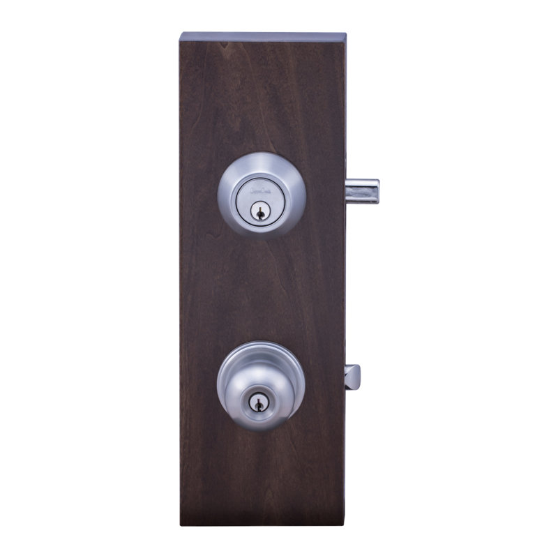 Ensemble de bouton d’entrée complet avec verrou, Acier inoxydable satiné