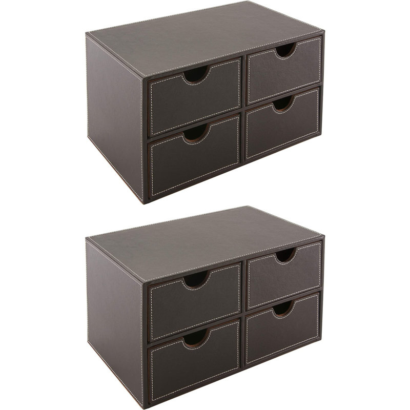 Subra Faux Leather Desk Organiser