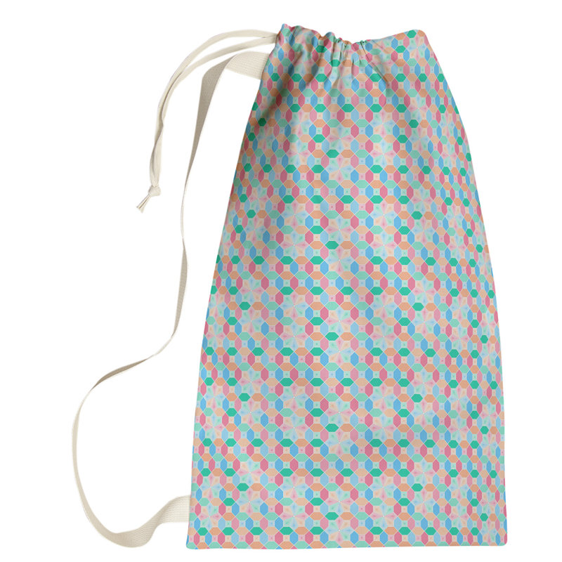 Leffel Fabric Laundry Bag with Handles, Large (76.5" H x 29.5" W x 1.5" D), Green/Orange/Brown