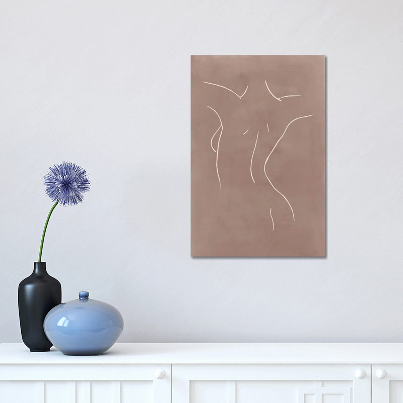 Female Body Sketch - Clay by Nouveau Prints - Wrapped Canvas Print, 45.72cm H x 30.48cm W x 1.905cm D