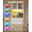 Kitchen Cabinets with LED & Power Outlet, Tall Kitchen Cupboard with Countertop and Drawers, Pantry Storage Cabinet, Adjustable Shelves, for Dining Room, 40 × 75 × 180 cm