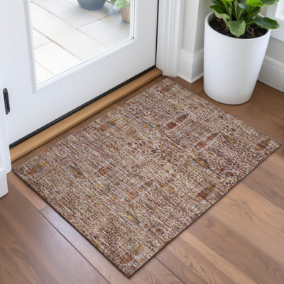Tapis terre cuite lavable à la machine intérieur / extérieur Xhevrie