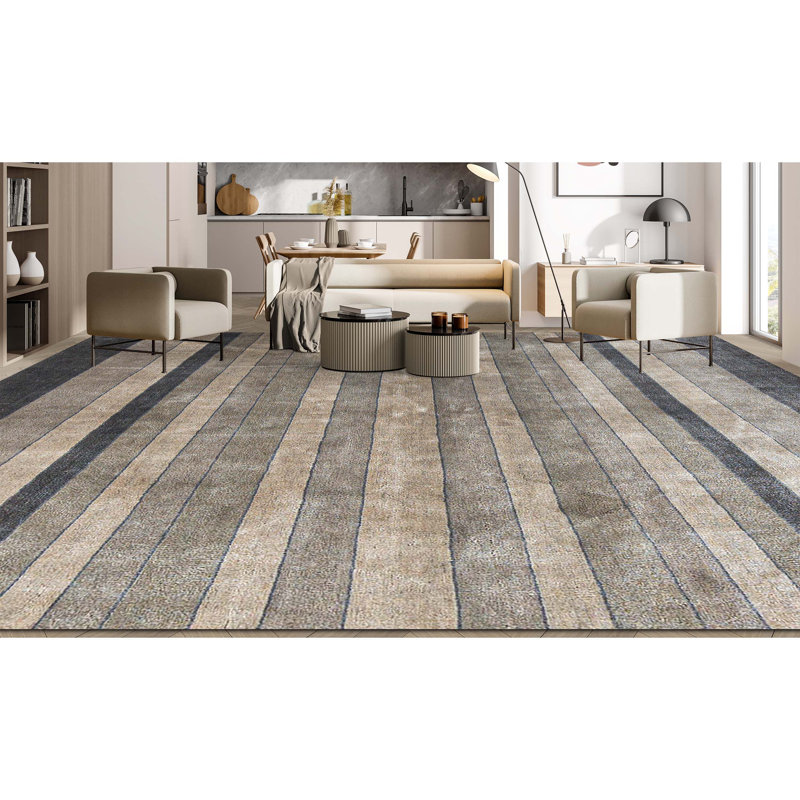 Hand-Knotted High-Quality Brown Area Rug