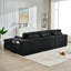 Canapés modulaires noirs peu encombrants, conception luxueuse en tissu pour la vie moderne