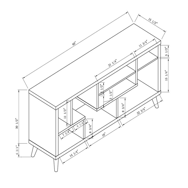 Tina Unfinished TV Stand for TVs up to 70"