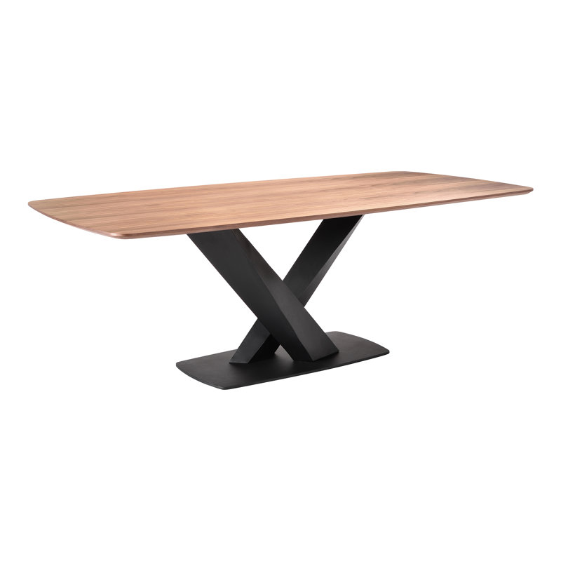 Reanna Solid Wood Top Metal Base Dining Table