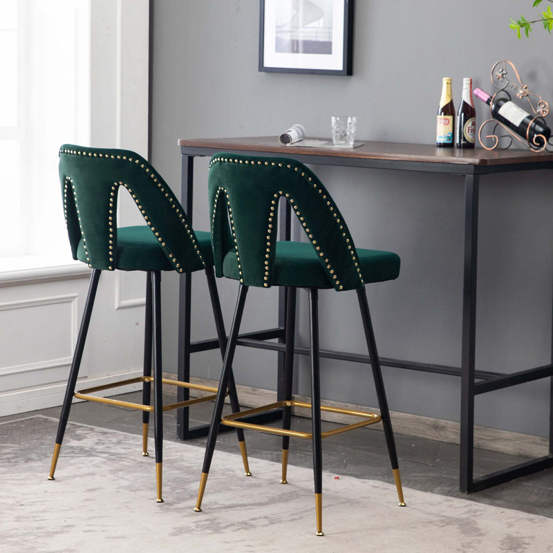 Ensemble de 2 tabourets de bar Acevedo, Vert