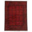 Tapis rouge en laine noué à la main de conception unique 4 pi 10 po x 6 pi 2 po Inus
