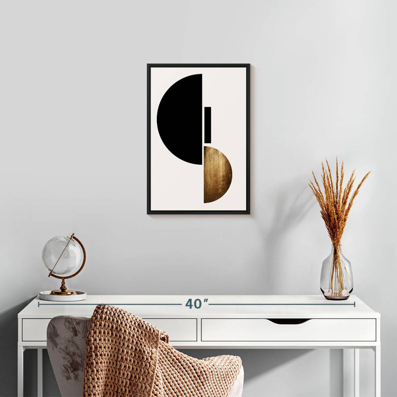 Forme II, 13 po x 19 po, Cadre flottant noir