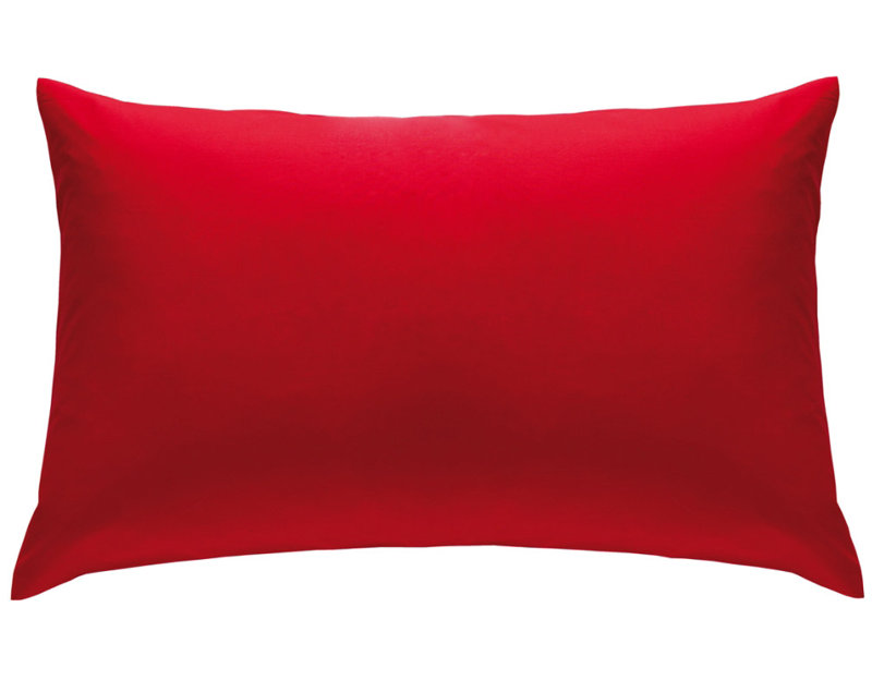 Easy Iron Percale Standard Pillowcase, Red