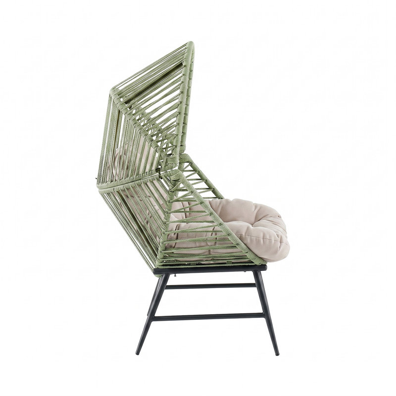 Cocoon Outdoor Lounge Chair, Green and Cream
