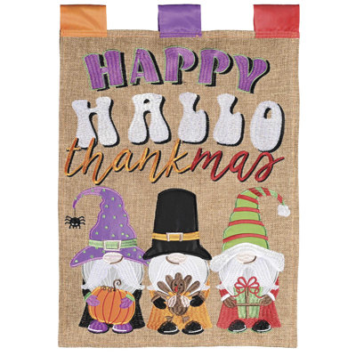 Garden Flag Burlap Hallo Thankmas Gnome