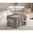 3 Openings Clothes Storage Bins With Metal Frame, Foldable Storage Bin For Clothes, Clothing Storage Bins With Lid, Linen Storage Box With Clear Window& Zippers& Durable Handles.(3 Pcs,Light Grey,40L)