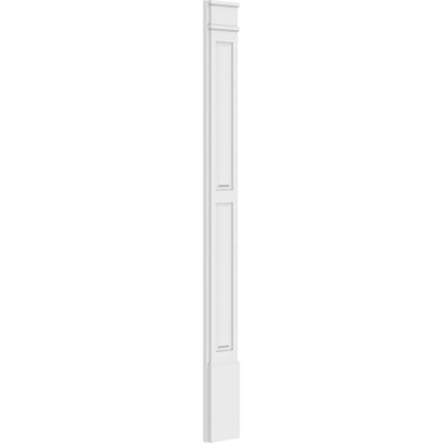 TruCraft Two Equal Raised Panel Pilaster w/ Decorative Capital & Base, 9"W x 90"H x 2"P Base Can Be Trimmed Up To 6 5/8", Architectural Grade PVC, Sold As Pair