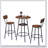 Round bar stool set with shelves, stool with backrest Rustic Brown