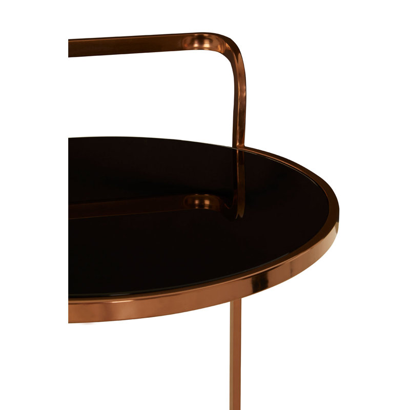 Santibanez Metal Bar Cart, Rose Gold