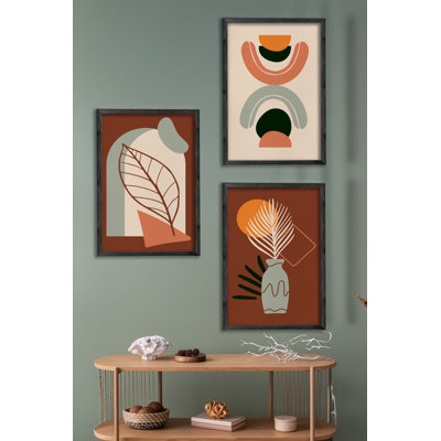 Elegant Decorative Framed MDF Painting Set (3 Pieces), Solid Wood Frame, 13.4 x 19.3 x 0.6 inches | 100% MDF Artwork with Digital Printing | Perfect for Living Room, Bedroom & Office Decor, Stylish & Modern Design