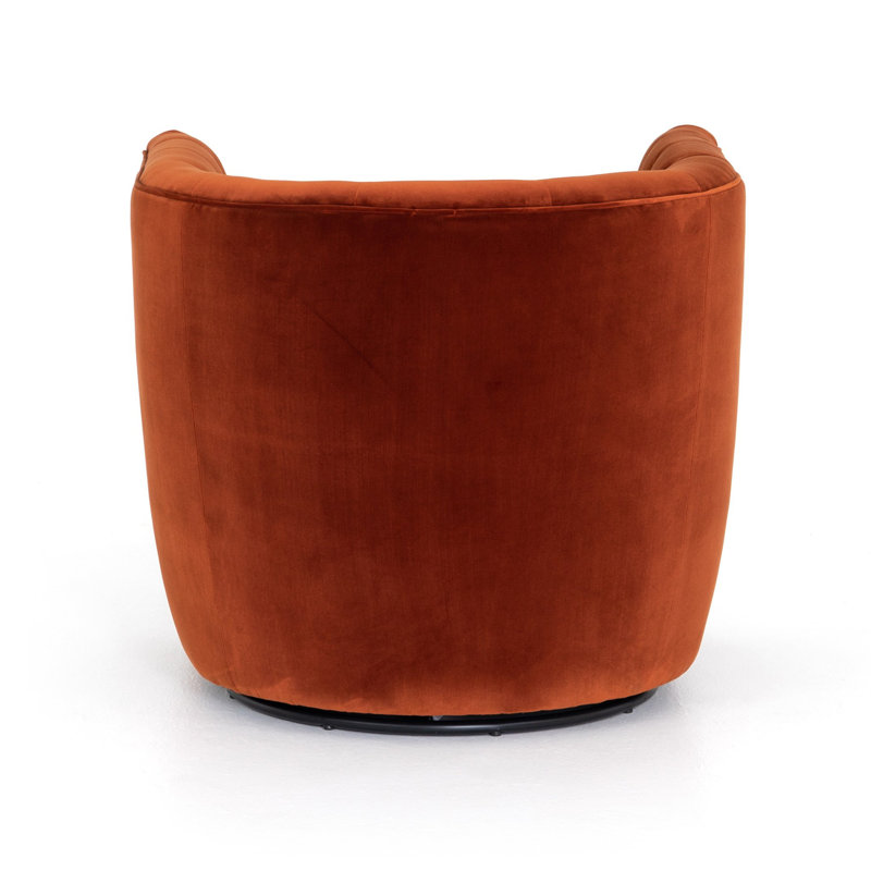 Hanover Swivel Barrel Chair, Sapphire Rust Velvet