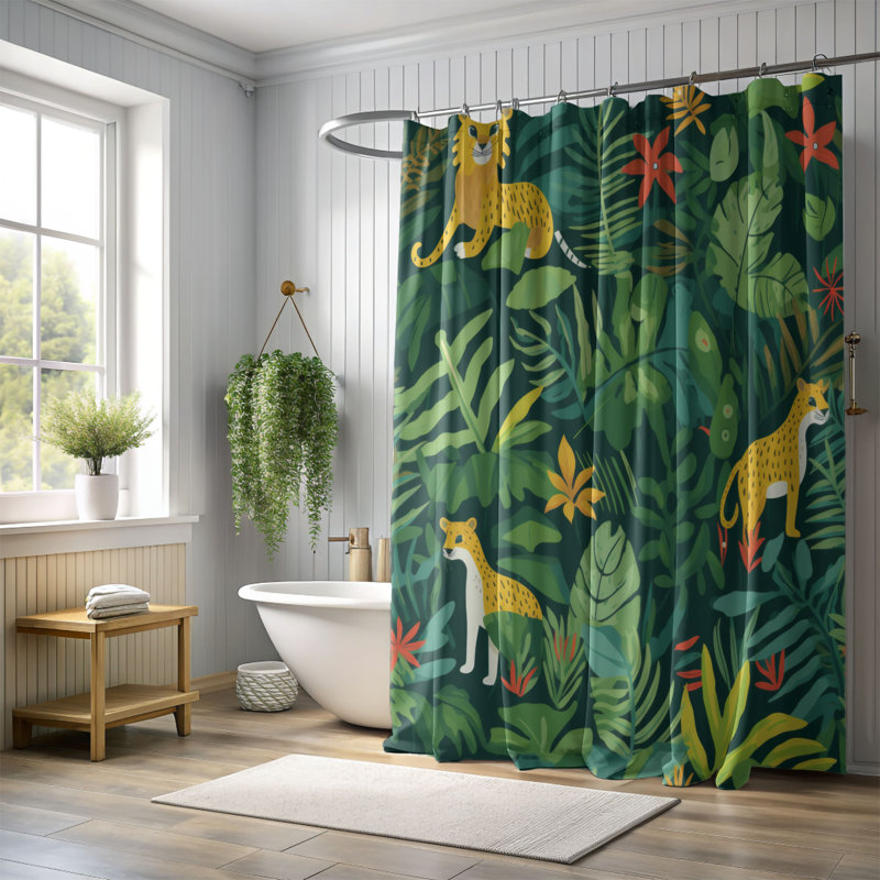 Rideau de douche Forest Journey - Premium, H 74 po x l 71 po, Forest Journey