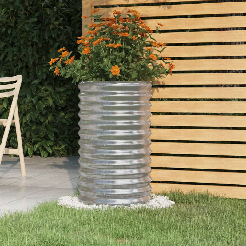 Garden Raised Bed Powder-coated Steel, 26.77" H x 15.75" W x 15.75" D, Sliver