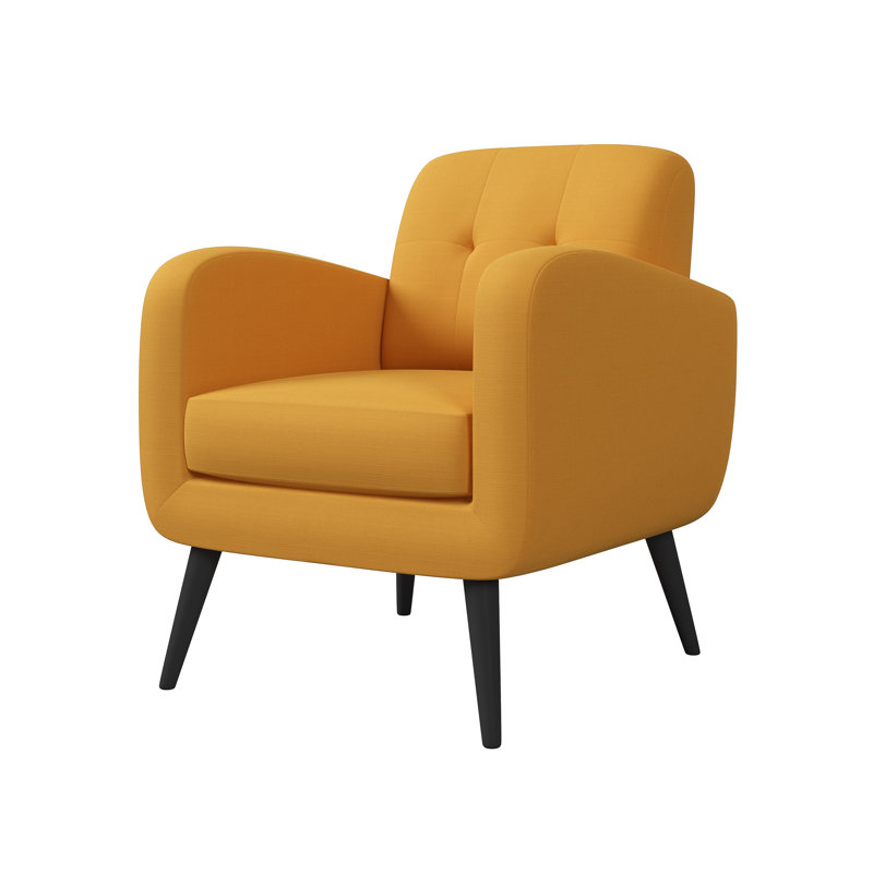 Fauteuil Speegle, Polyester jaune moutarde
