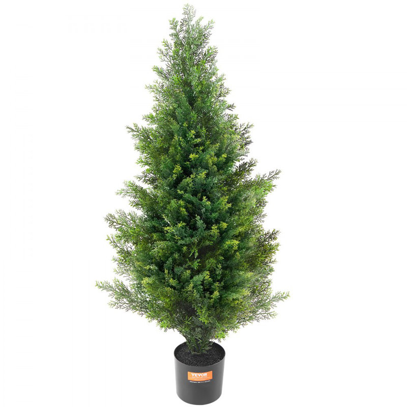 2 Pack 3' Artificial Cedar Topiary Tree Faux Plant UV Decor In/Outdoor