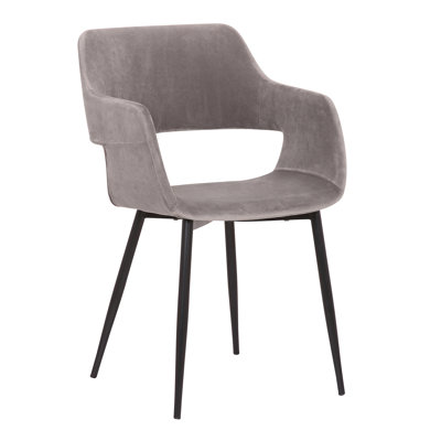 Chaise d'appoint moderne rembourrée, design gris compact pour la salle à manger