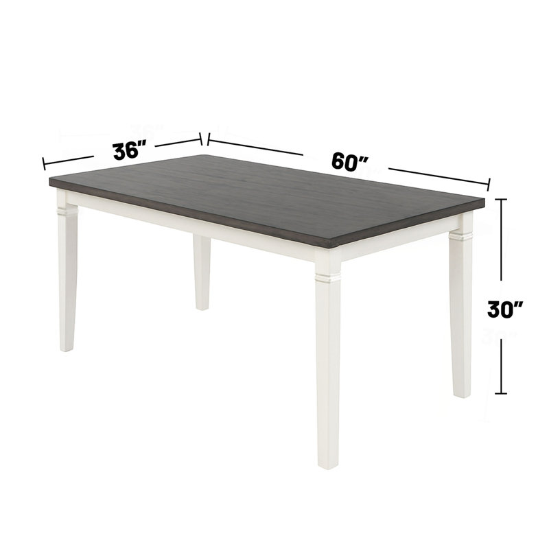 Dasher 6 Piece Wood Dining Set, Grey, Gris foncé / Blanc, Blanc, Gris foncé / Blanc