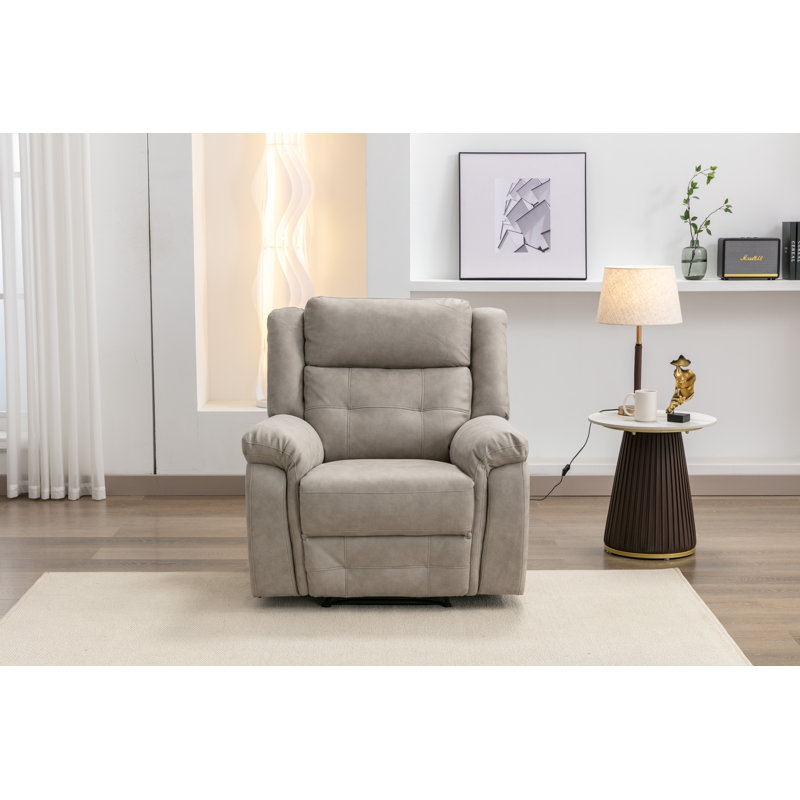 Bonachea 96cm Wide Standard Recliner, Light Grey