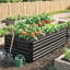 Jardinière surélevée en acier galvanisé noir mat, 71 x 36 x 23 pouces, fond ouvert pour une croissance profonde des racines