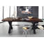 Iron Label Acacia Solid Wood Top Metal Base Dining Table-47530585-47530590