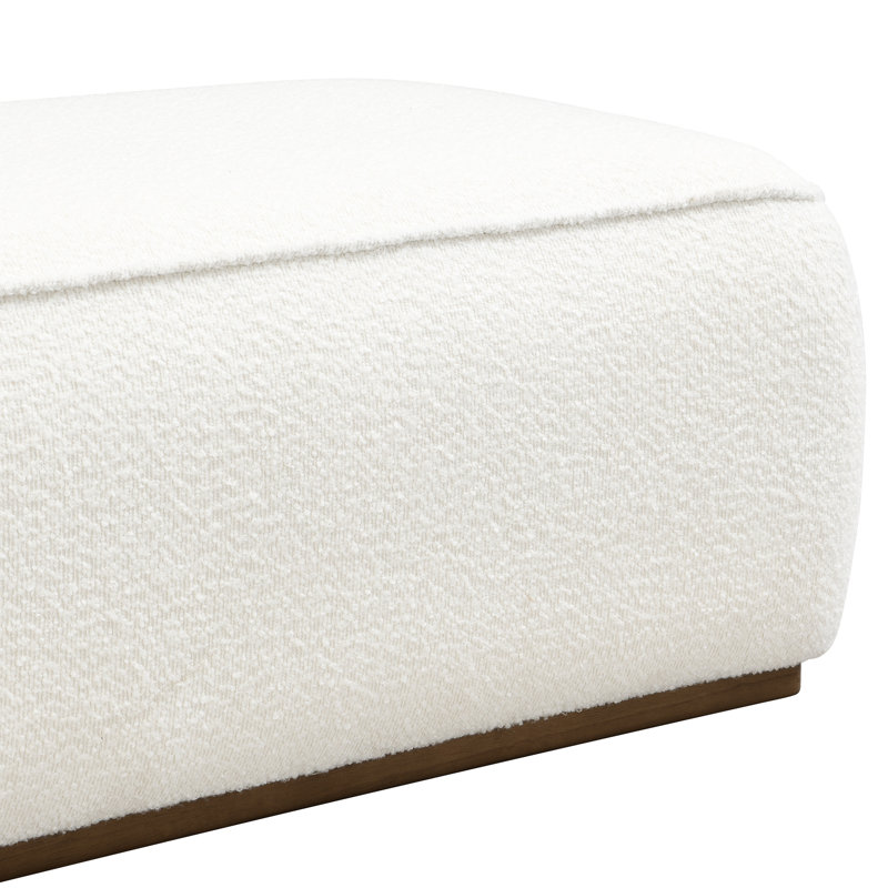 Repose-pieds granuleux beige confortable de 52 pouces, caractéristique du tissu distinctif pour la décoration intérieure, utilisation polyvalente dans différentes zones de vie, assise confortable et structure solide, caractéristique unique, usage multiple