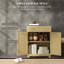 Buffet avec comptoir en bois massif, armoire de rangement de cuisine moderne, armoire à café avec 2 tiroirs, portes et tablette réglable-321707127