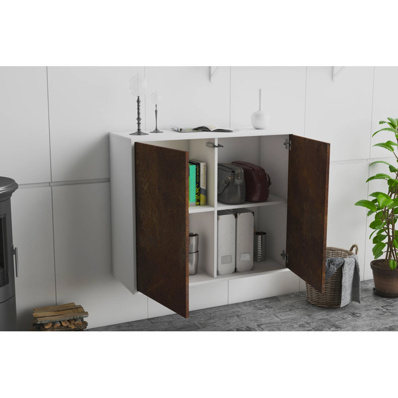 Chuck 92cm Sideboard, White/Rust