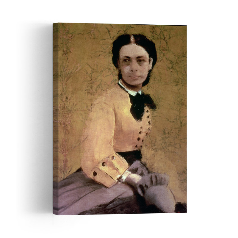 Portrait Of Princess Pauline De Metternich, C.1865 Impressionist Abstract Contemporary Wall Art Print by Edgar Degas - Wrapped Canvas Print